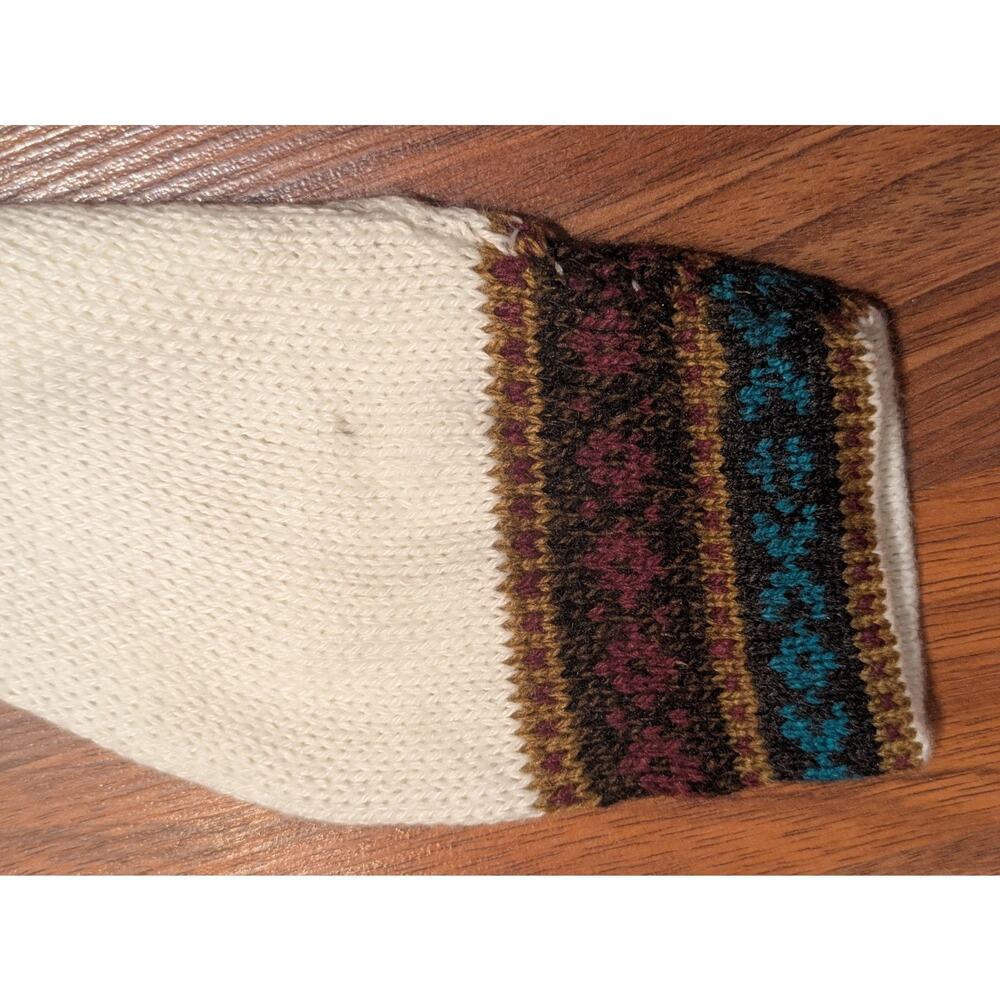 Bolivian Alpaca Wool Cardigan Small Fair Isle Andean Full Zip Handmade New - Picture 6 of 6